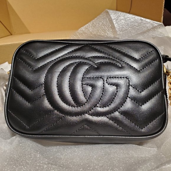 Gucci GG Marmont Black Leather Shoulder Bag - Picture 4 of 8